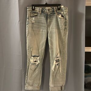 Women’s Studio Blue Light Wash Ripped Loose Fit Jeans - Size 30